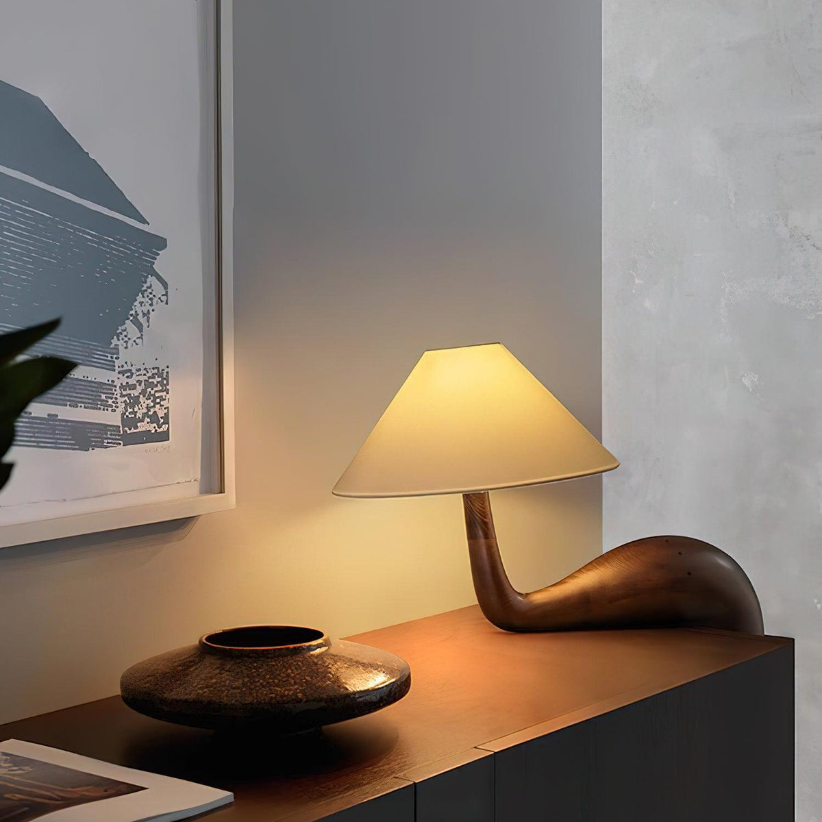 Lampa stołowa Solisise artystyczna z drewna