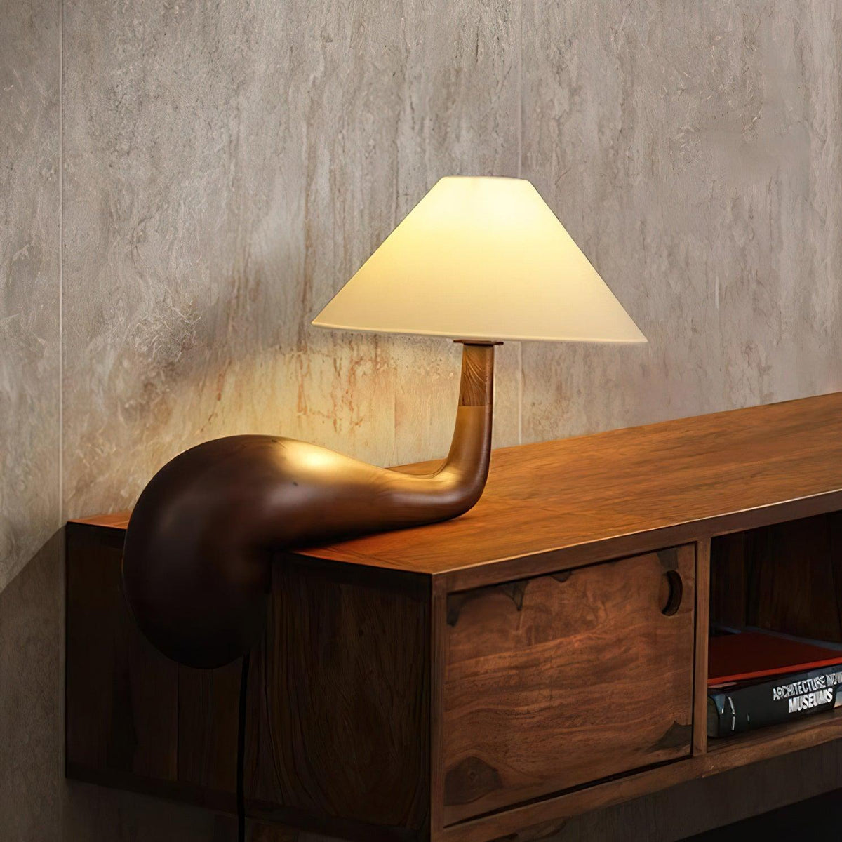 Lampa stołowa Solisise artystyczna z drewna