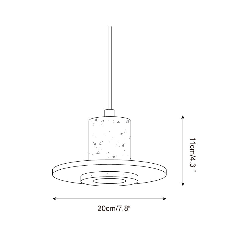 Seralielle lampa wisząca Travertine w kształcie top-hat