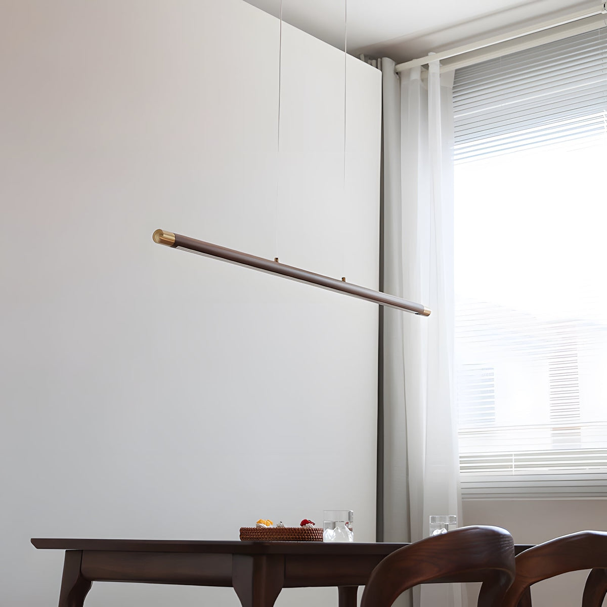 Dash liniowa lampa wisząca z drewna