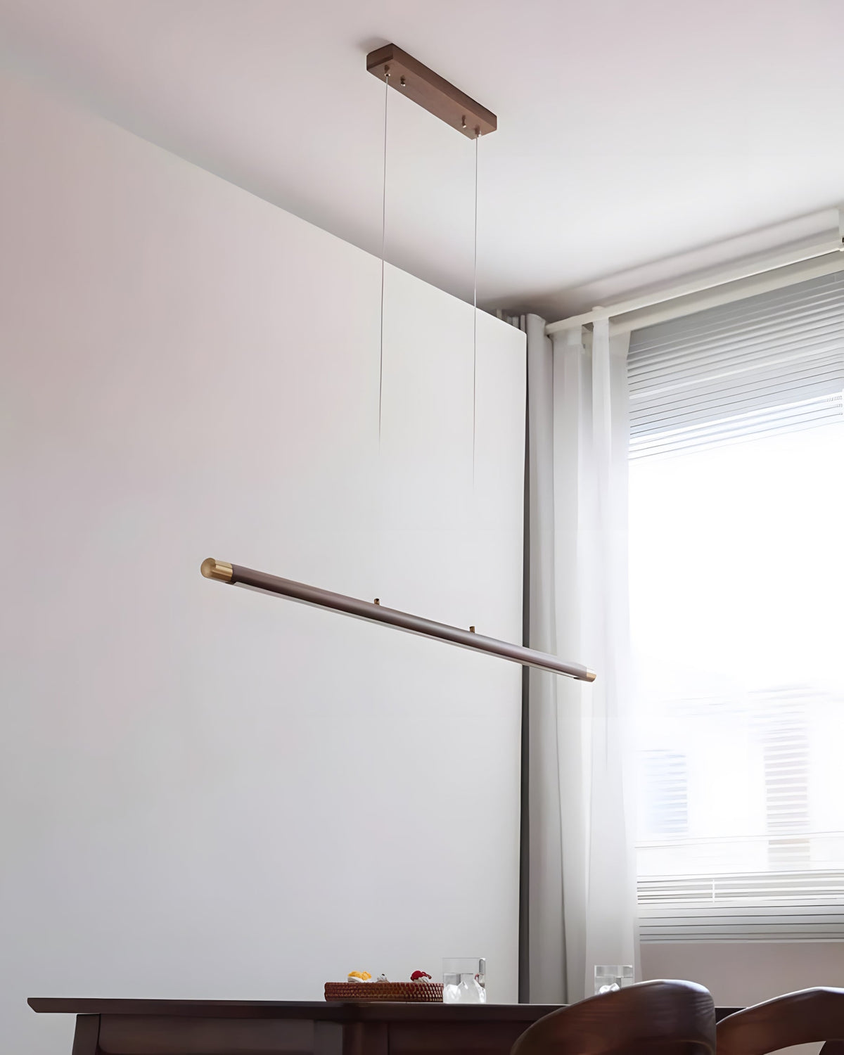Dash liniowa lampa wisząca z drewna