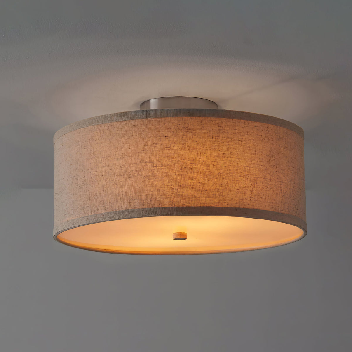 Qilvo lampa sufitowa z abażurem z płótna, minimalistyczna i elegancka