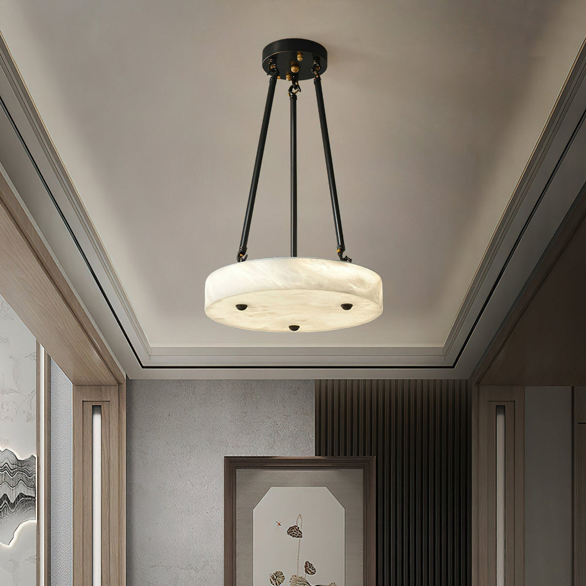 Lampa wisząca Avenivina z alabastrem