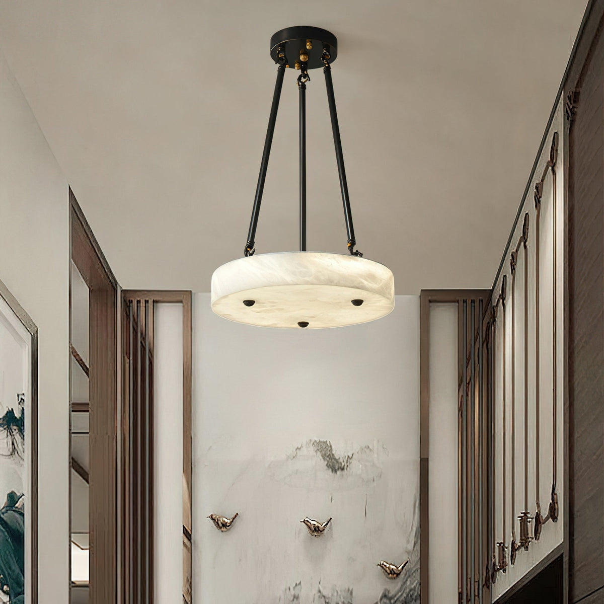 Lampa wisząca Avenivina z alabastrem