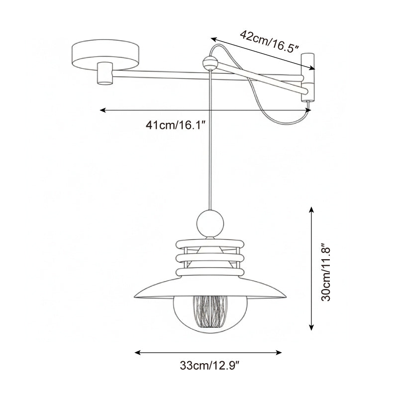 Lampa wisząca Marcella z ramieniem obrotowym