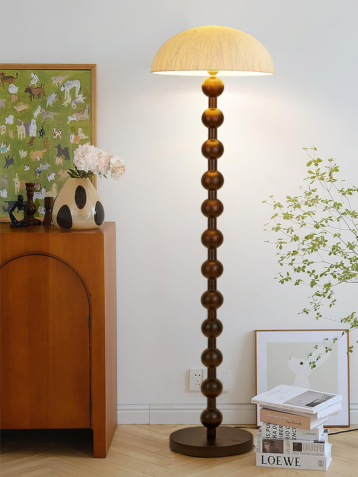Lyliril Retro drewniana lampa stojąca