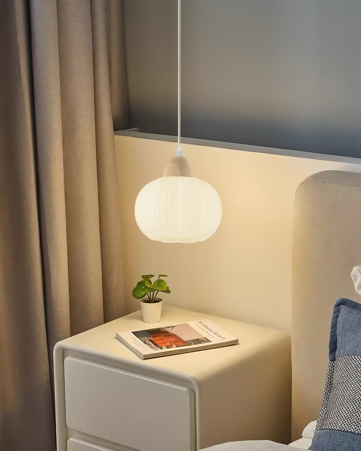 Pumpkin nowoczesna lampa wisząca ze szkła