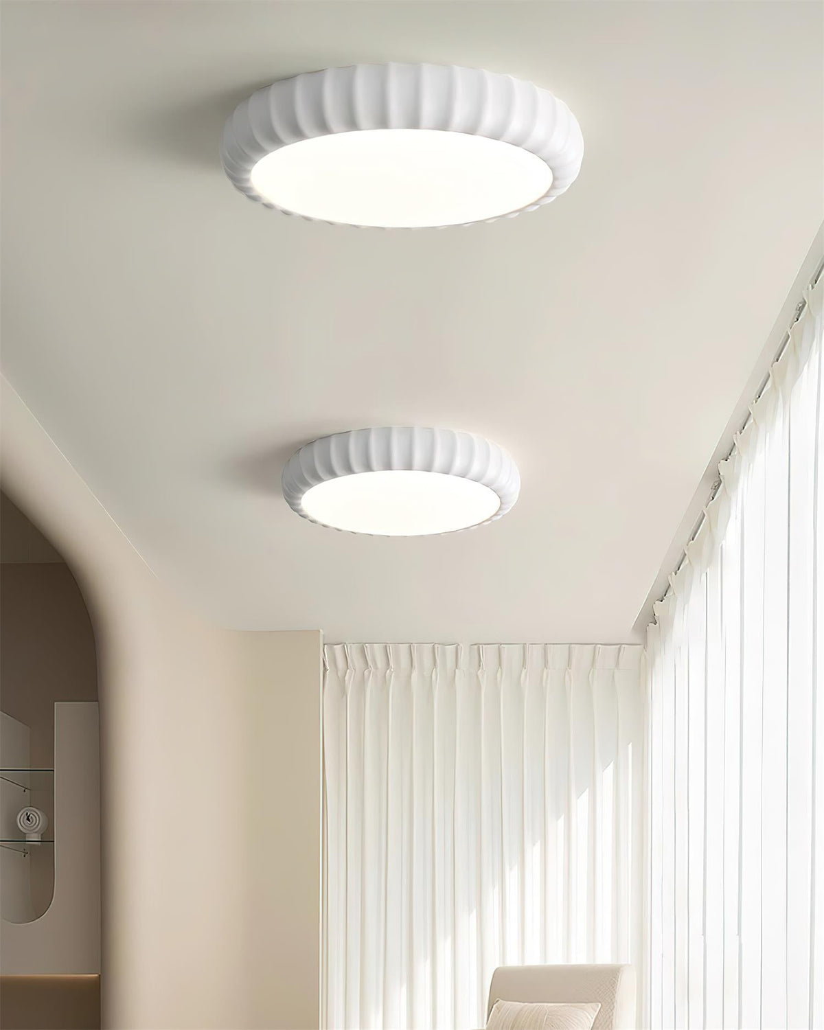 Cielum nowoczesna lampa sufitowa ze sztucznych tworzyw w stylu minimalistycznym z miękkim zielonym wykończeniem