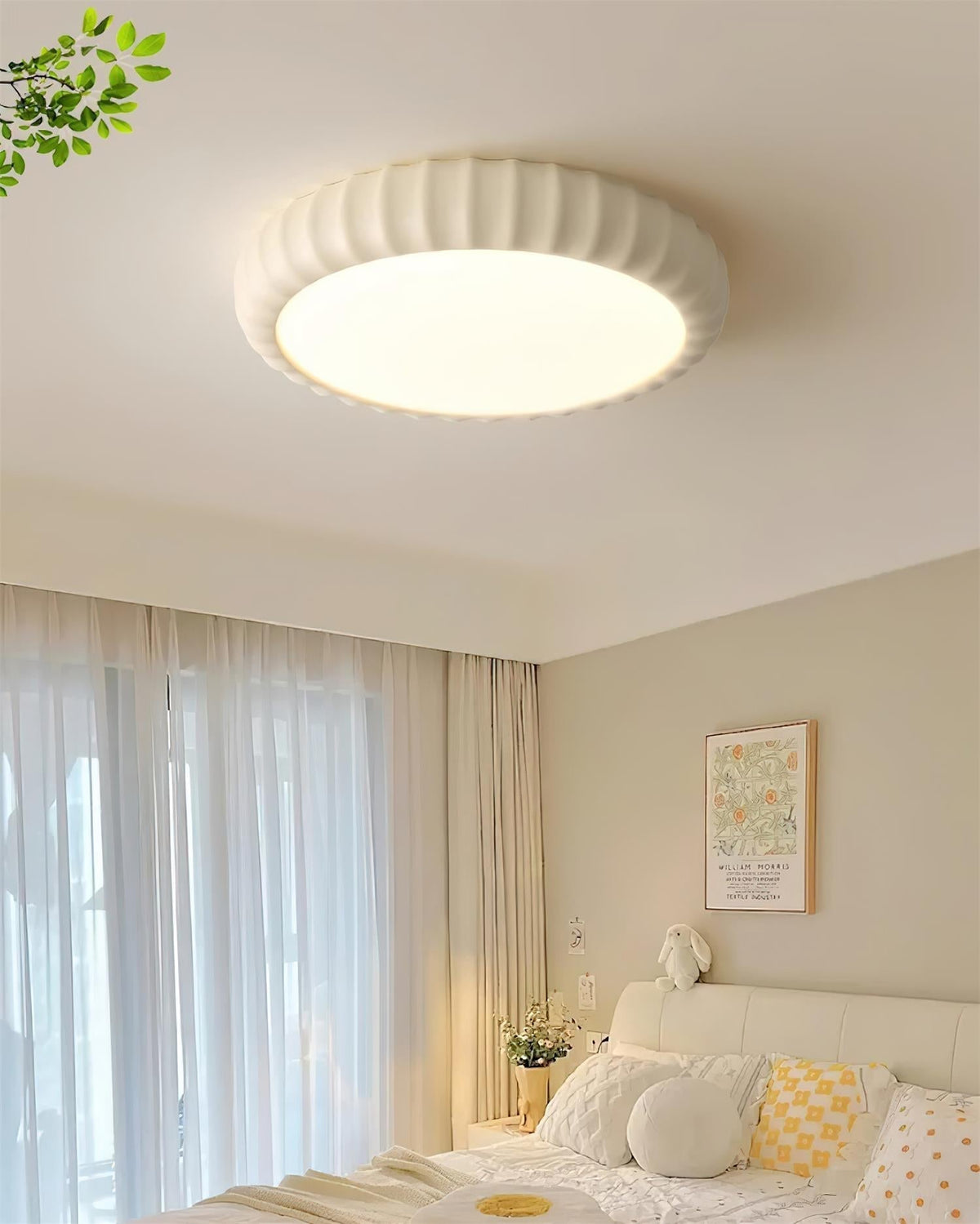 Cielum nowoczesna lampa sufitowa ze sztucznych tworzyw w stylu minimalistycznym z miękkim zielonym wykończeniem