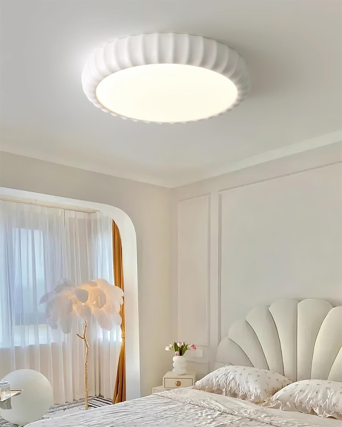 Cielum nowoczesna lampa sufitowa ze sztucznych tworzyw w stylu minimalistycznym z miękkim zielonym wykończeniem