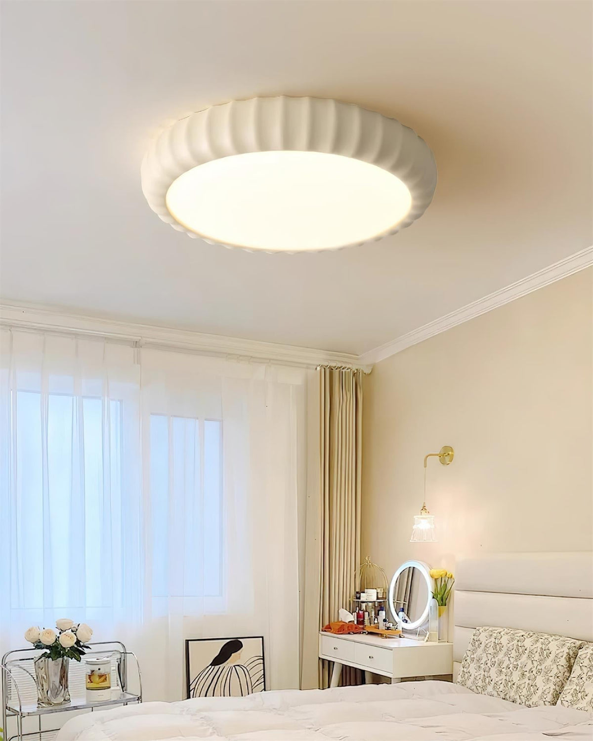Cielum nowoczesna lampa sufitowa ze sztucznych tworzyw w stylu minimalistycznym z miękkim zielonym wykończeniem