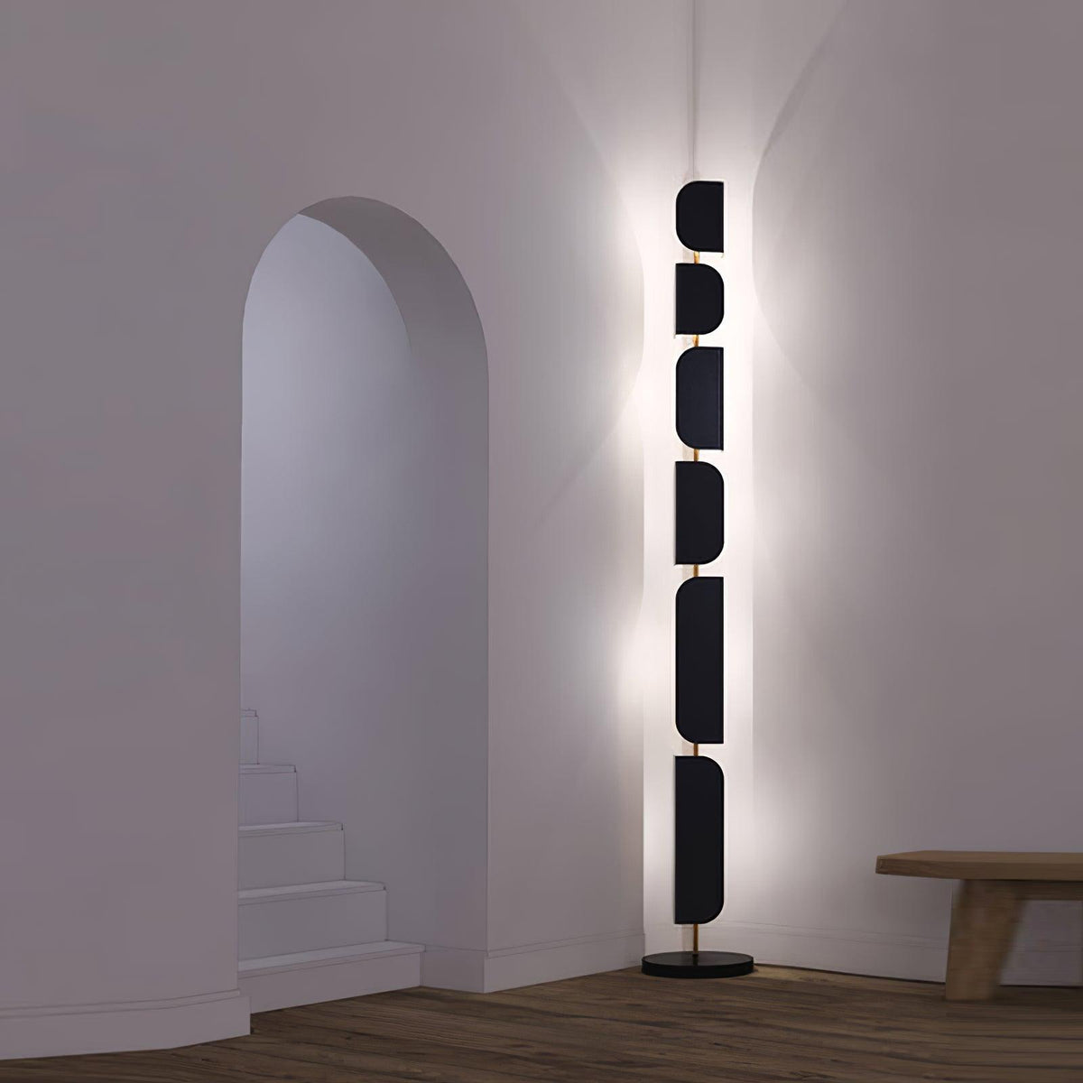 Catharil nowoczesna lampa stojąca o geometrycznym kształcie