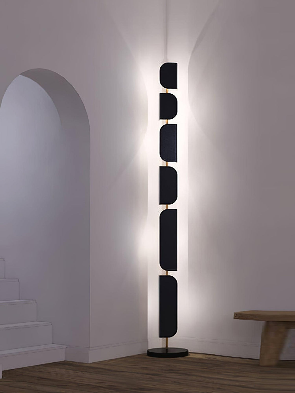 Catharil nowoczesna lampa stojąca o geometrycznym kształcie
