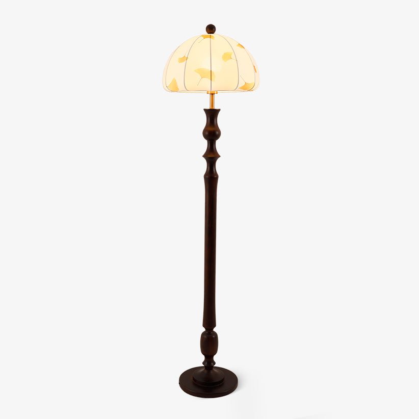 Ginkgore drewniana lampa stojąca z płótna