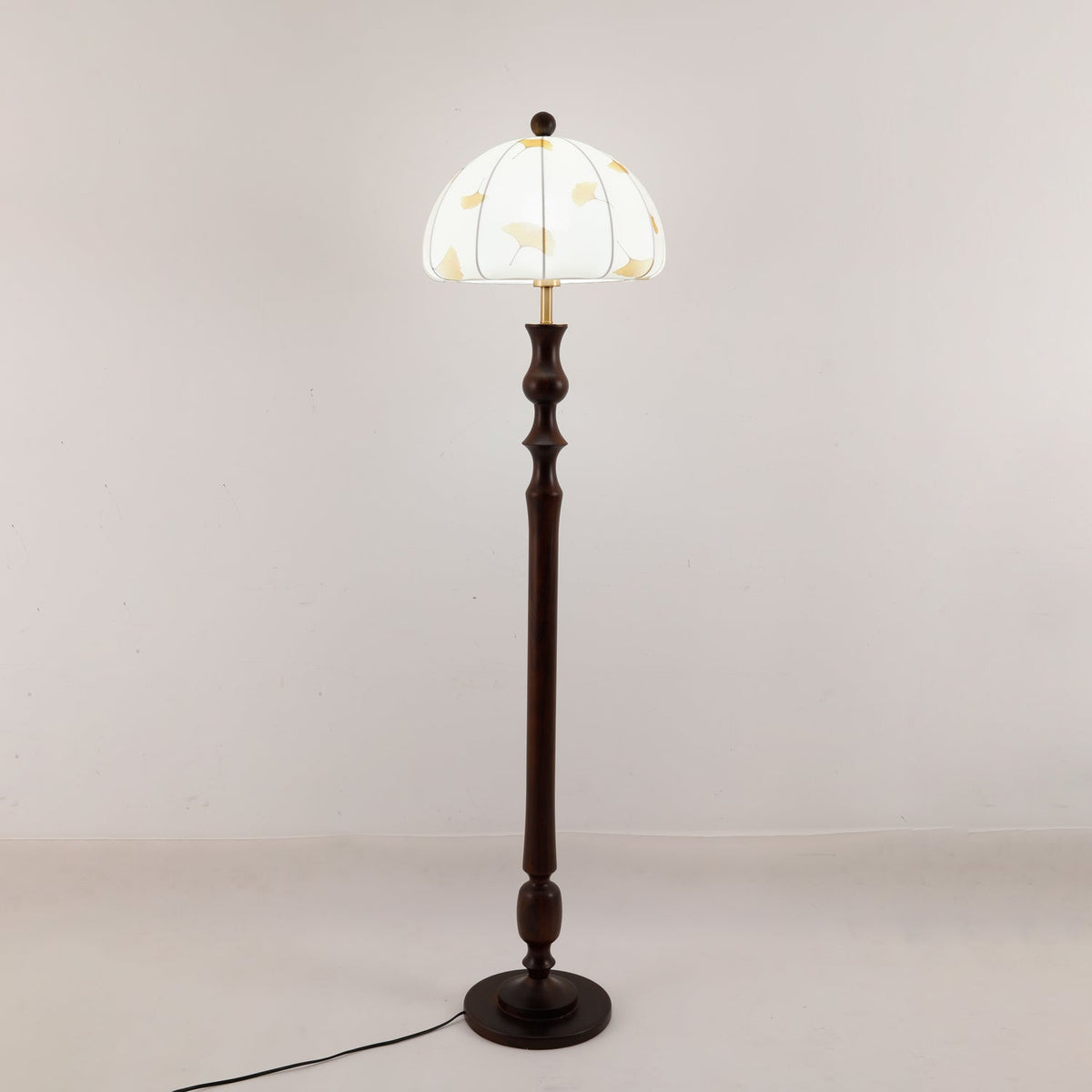 Ginkgore drewniana lampa stojąca z płótna