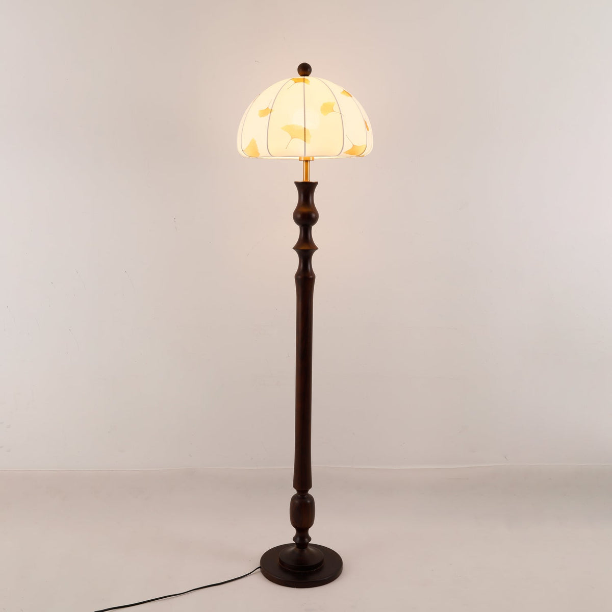 Ginkgore drewniana lampa stojąca z płótna