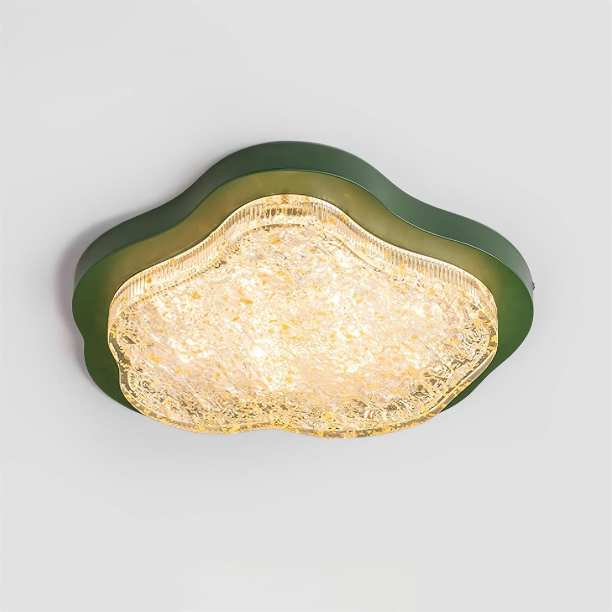 Lampa sufitowa Cielum nieregularny kształt żywica złote liście nowoczesne artystyczne zielony