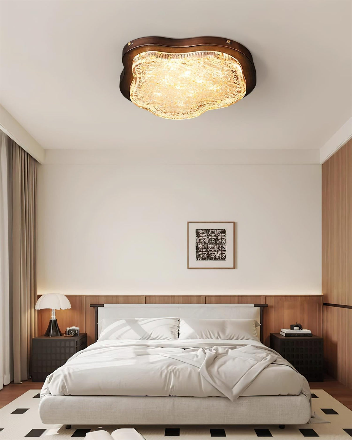 Lampa sufitowa Cielum nieregularny kształt żywica złote liście nowoczesne artystyczne zielony