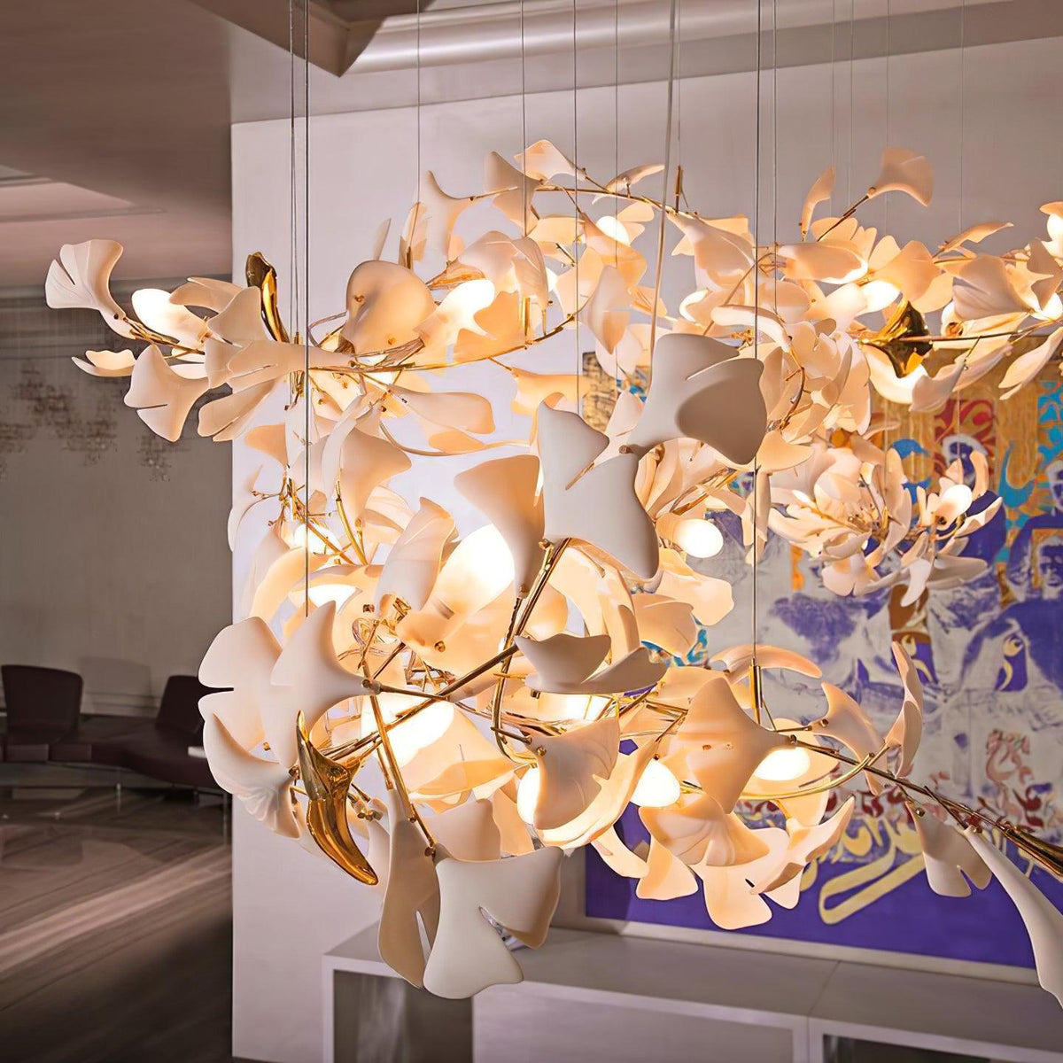 Ayla żyrandol Gingko Petal ceramika