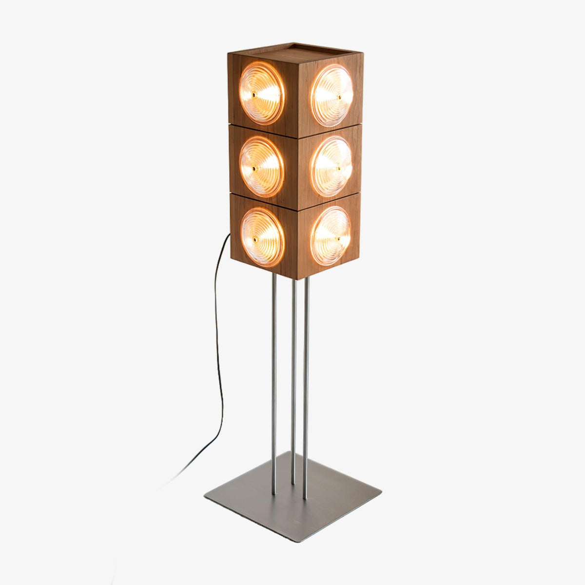 Avraearae Modułowa lampa stojąca z drewna