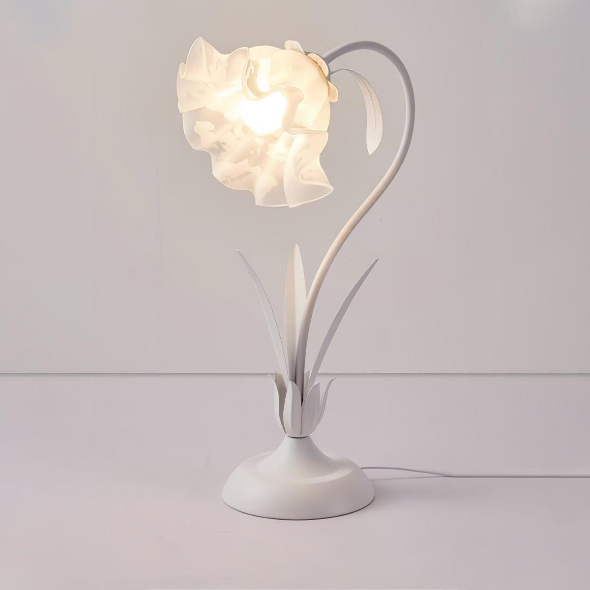 Zorien lampa stołowa z akrylowym wzorem kwiatowym