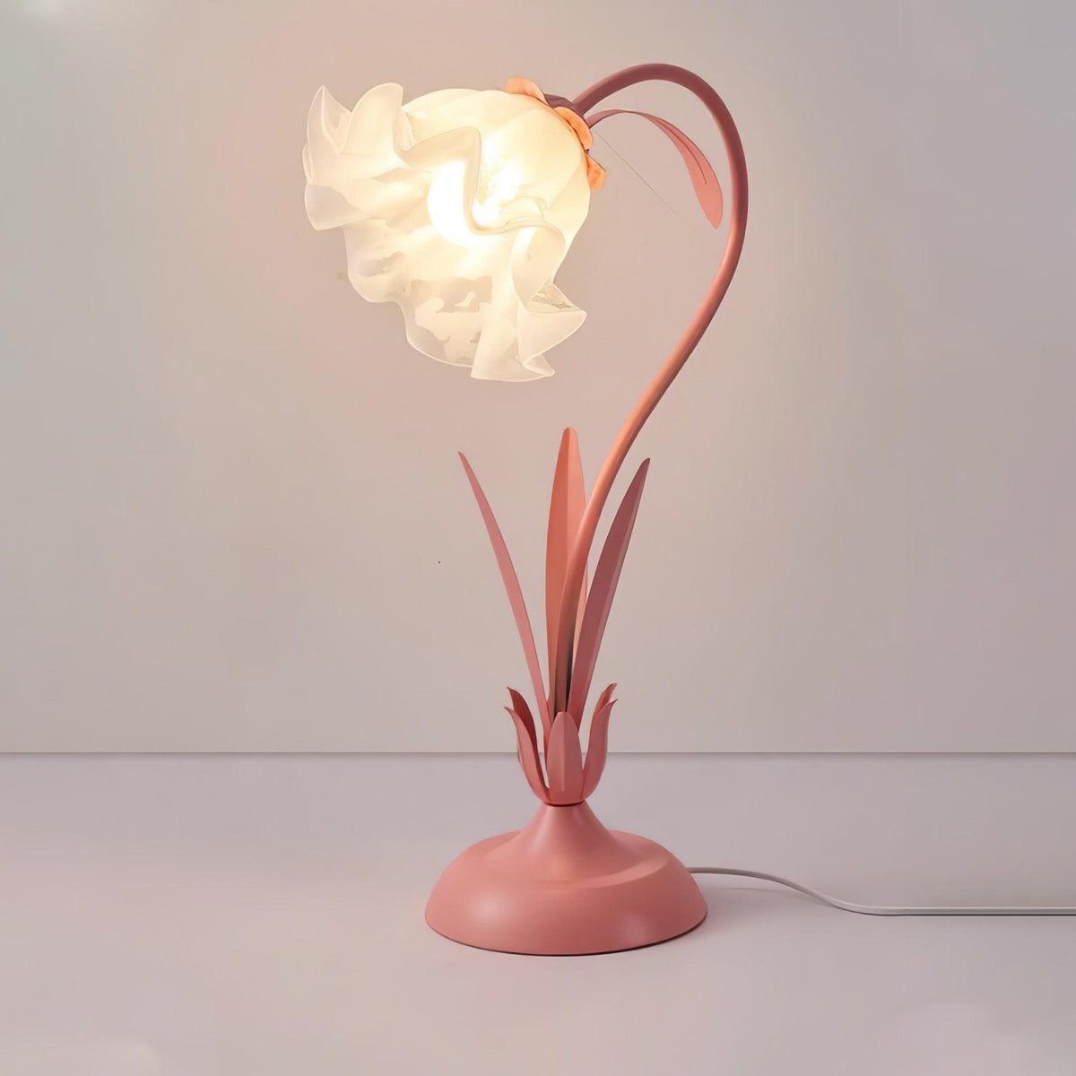 Zorien lampa stołowa z akrylowym wzorem kwiatowym