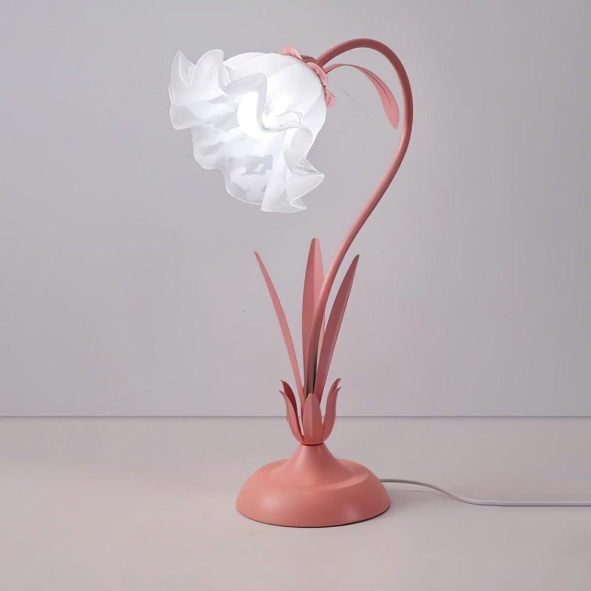 Zorien lampa stołowa z akrylowym wzorem kwiatowym