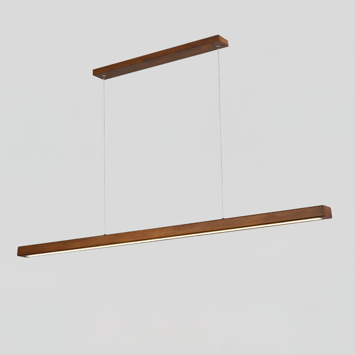 Rinalina liniowa minimalistyczna lampa wisząca ze szkła i drewna