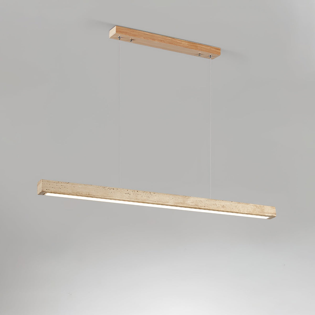 Lyven minimalistyczna lampa wisząca liniowa ze szkła Travertine