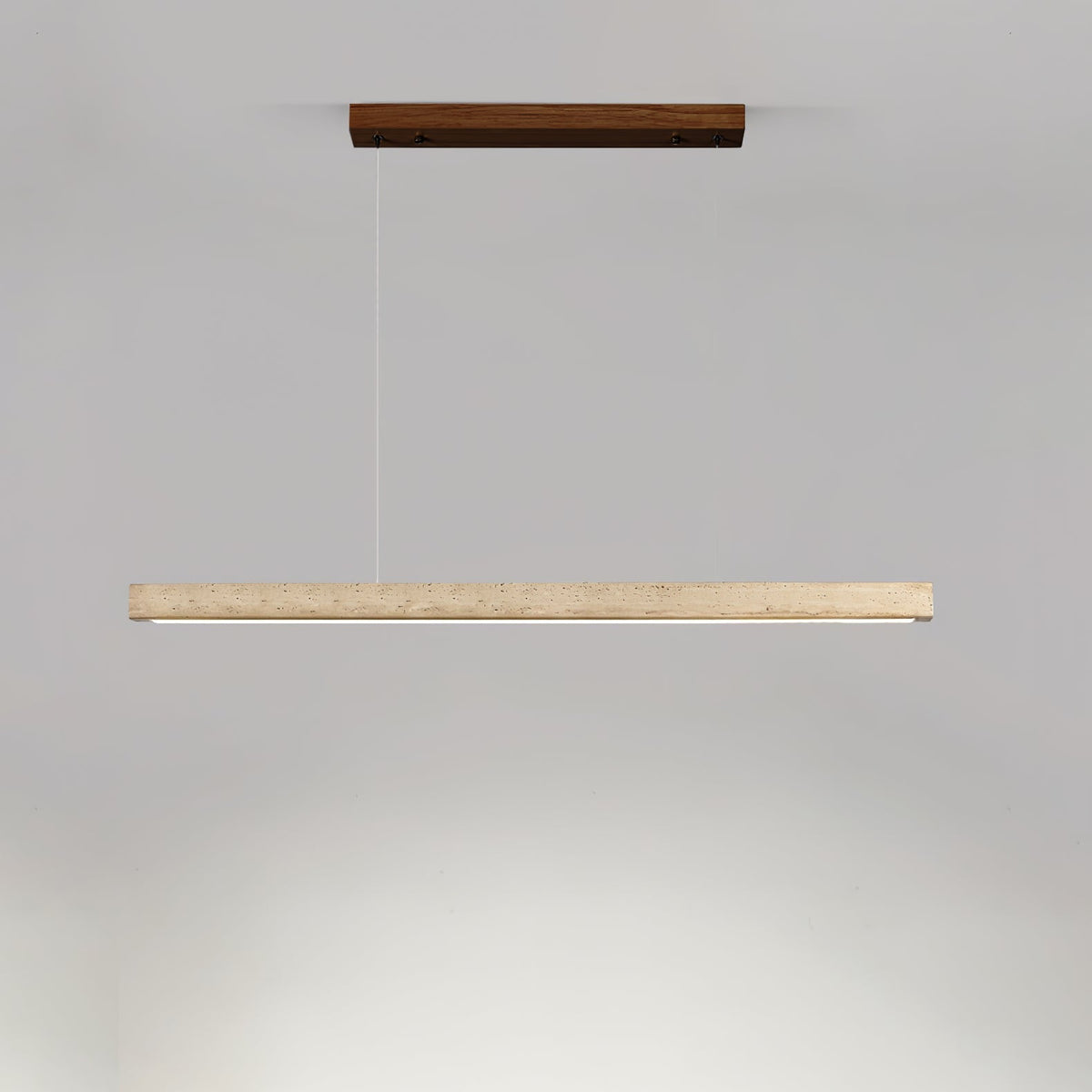 Lyven minimalistyczna lampa wisząca liniowa ze szkła Travertine