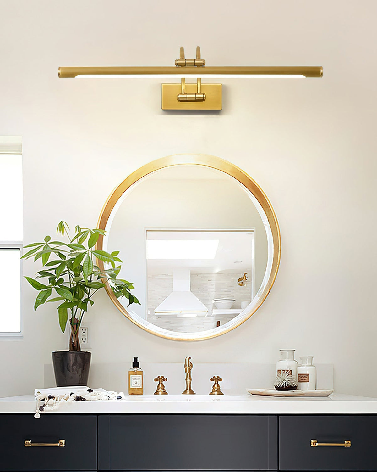 Solarielle liniowy kinkiet Vanity Brass