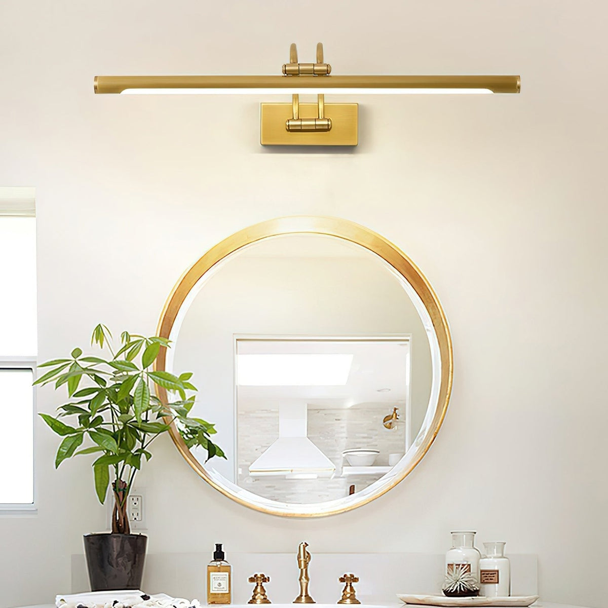 Solarielle liniowy kinkiet Vanity Brass