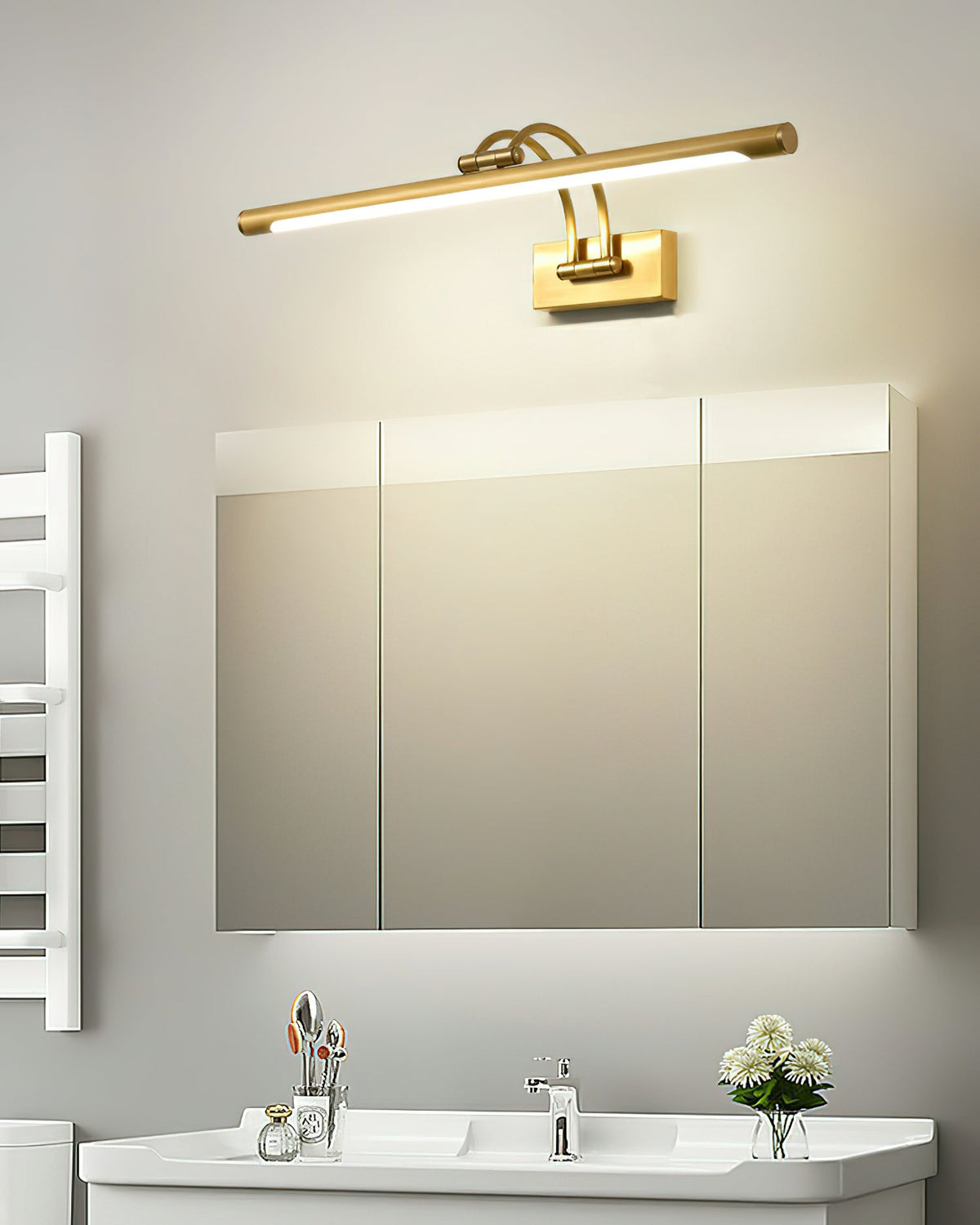 Solarielle liniowy kinkiet Vanity Brass