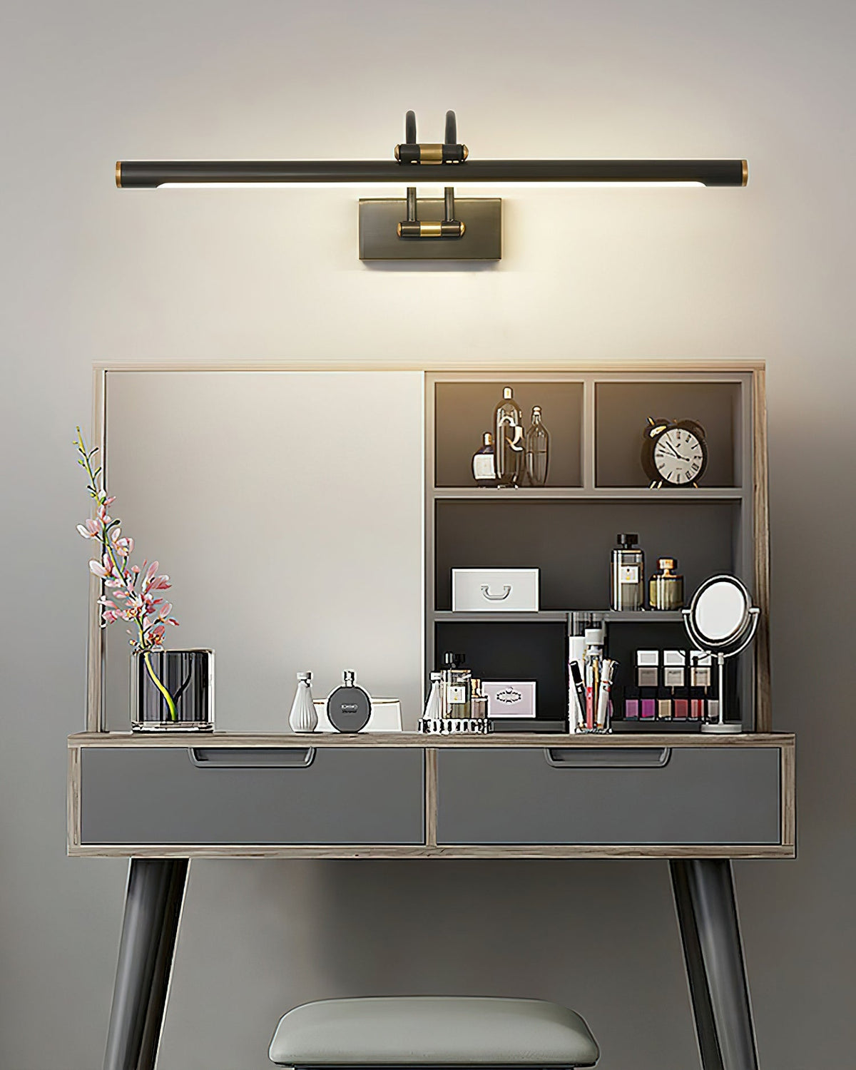 Solarielle liniowy kinkiet Vanity Brass