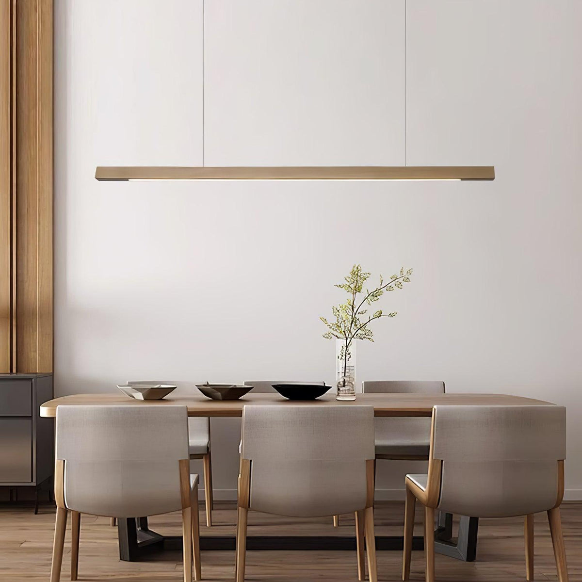 Aro liniowa lampa wisząca z drewna