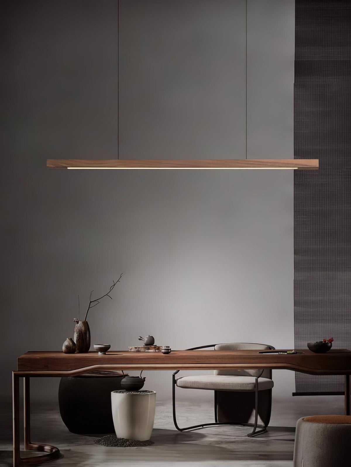 Aro liniowa lampa wisząca z drewna