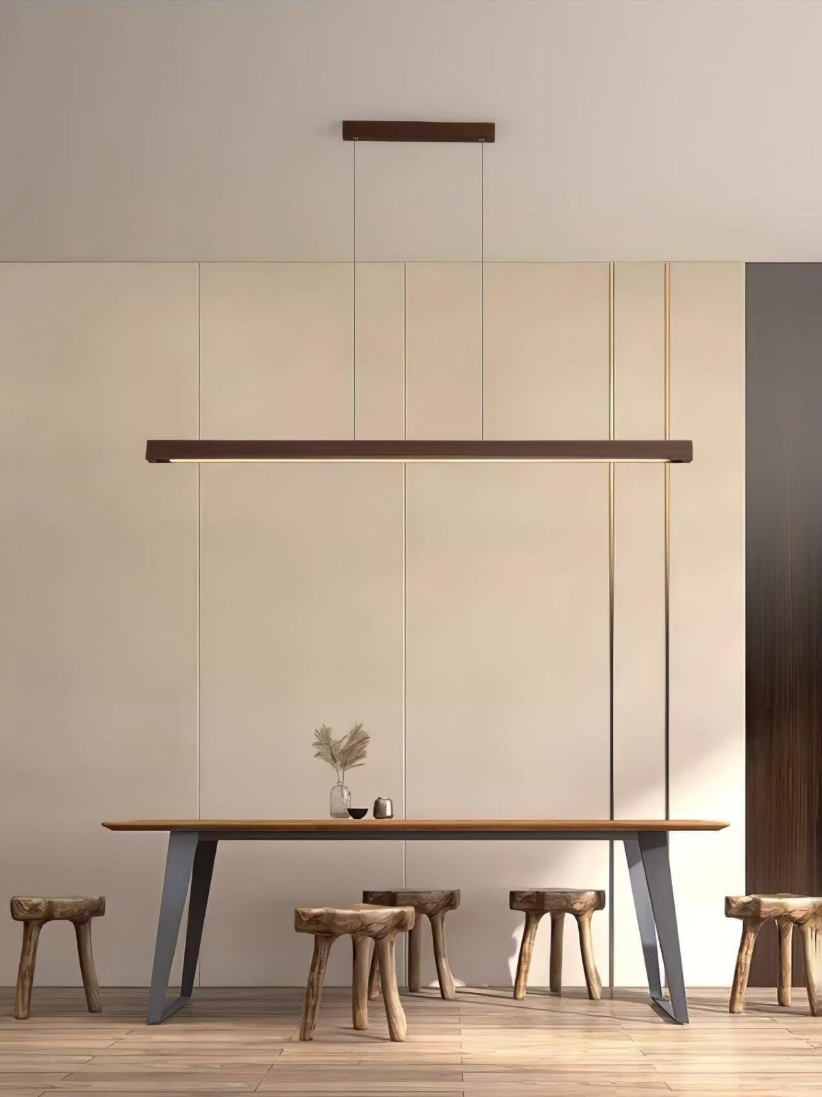 Aro liniowa lampa wisząca z drewna