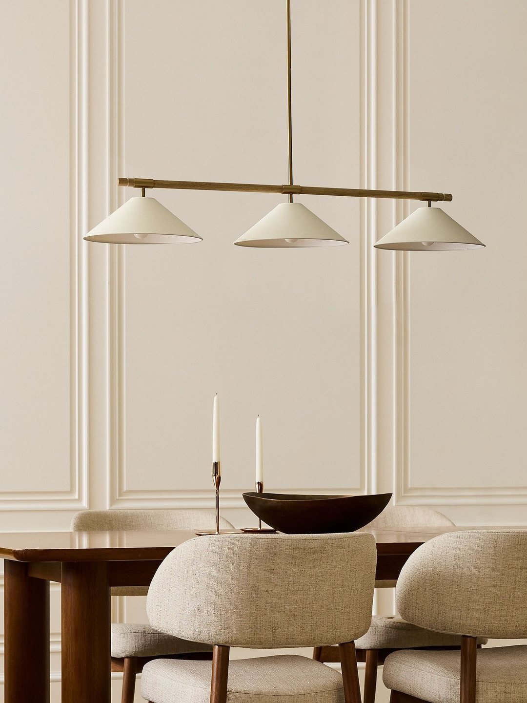 Linen Cone liniowy żyrandol