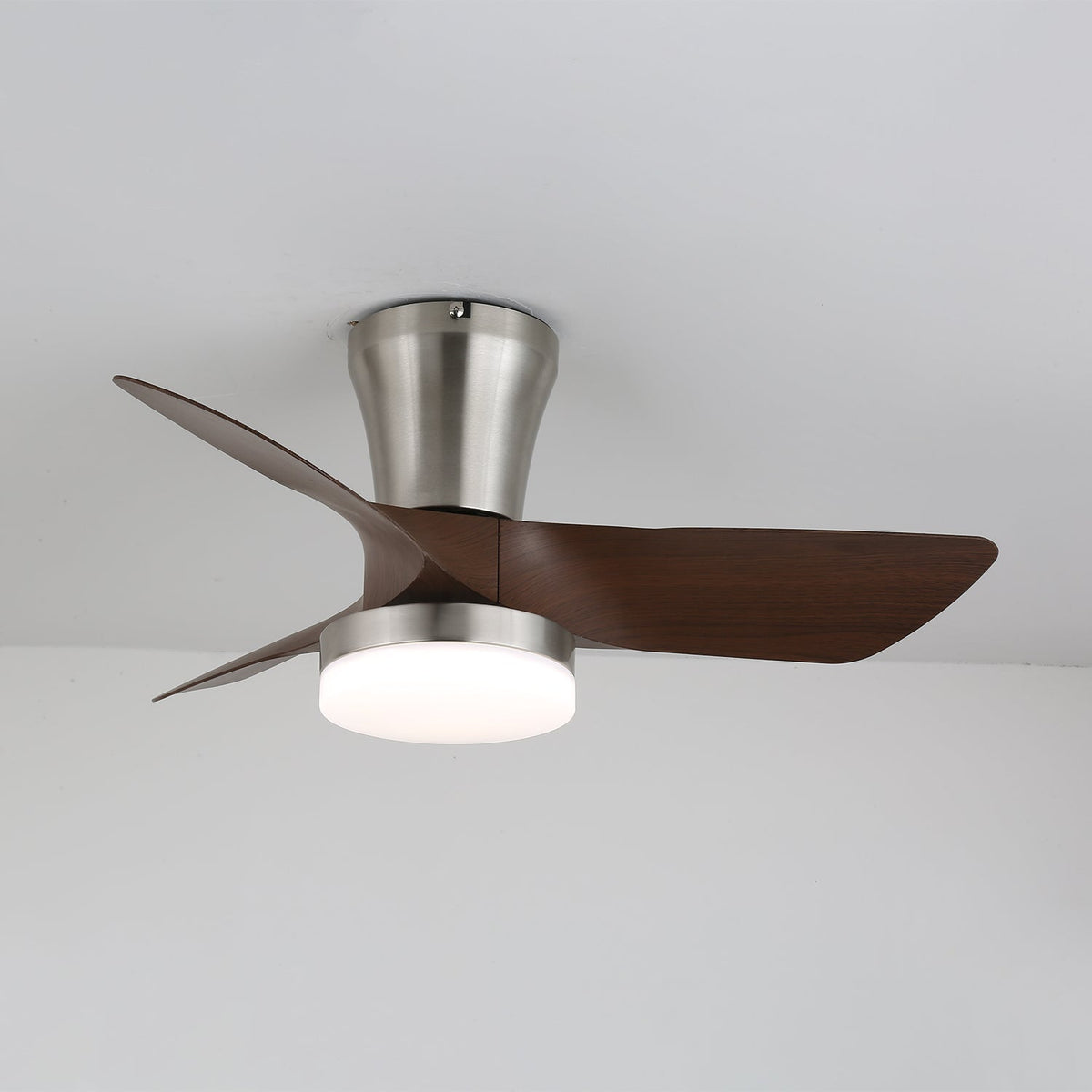 Trivon nowoczesna lampa sufitowa z wentylatorem drewniana