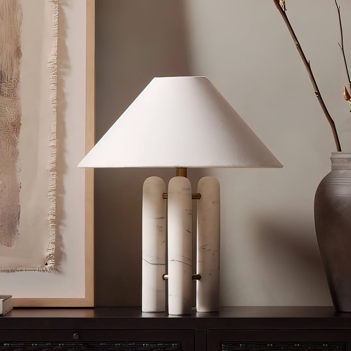 Trio nowoczesna lampa stołowa z marmuru
