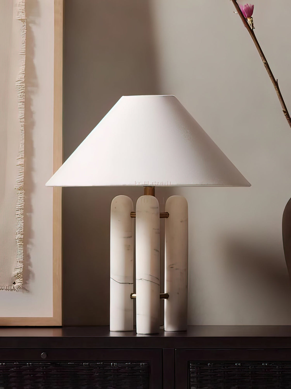 Trio nowoczesna lampa stołowa z marmuru