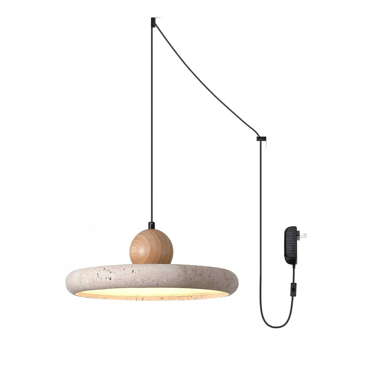 Opalyn Minimalist Travertine Plug-In lampa wisząca