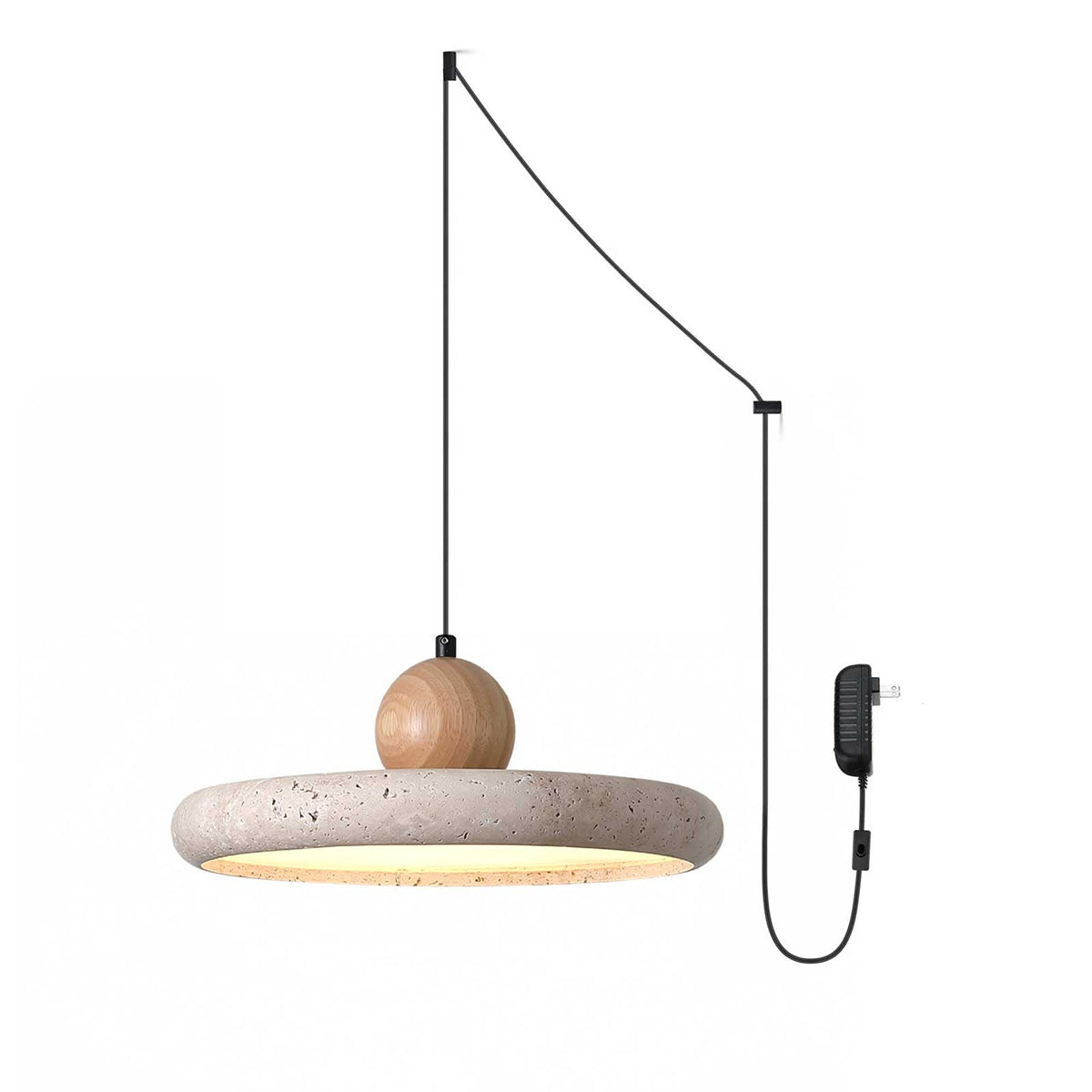 Opalyn Minimalist Travertine Plug-In lampa wisząca
