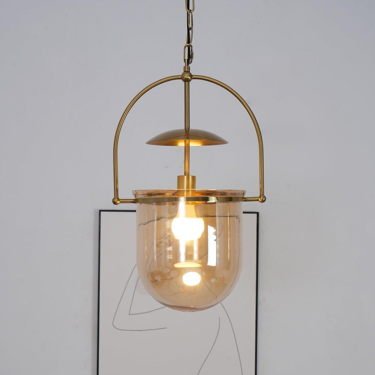 Lampa wisząca Velanaya ze szkła z mosiądzu w stylu vintage do salonu