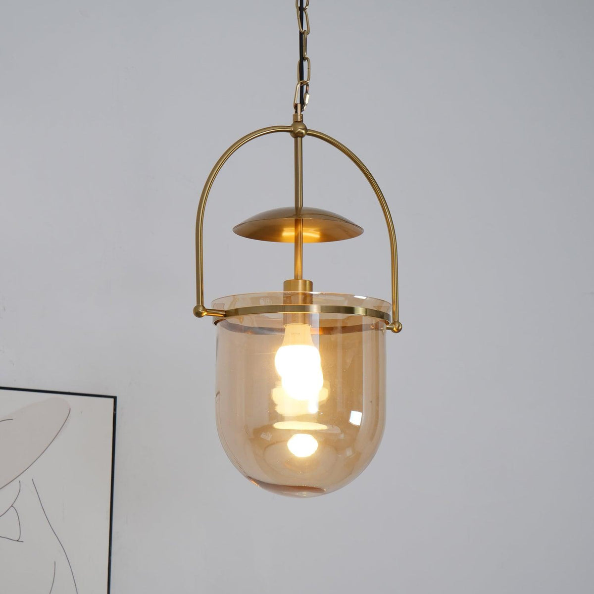Lampa wisząca Velanaya ze szkła z mosiądzu w stylu vintage do salonu
