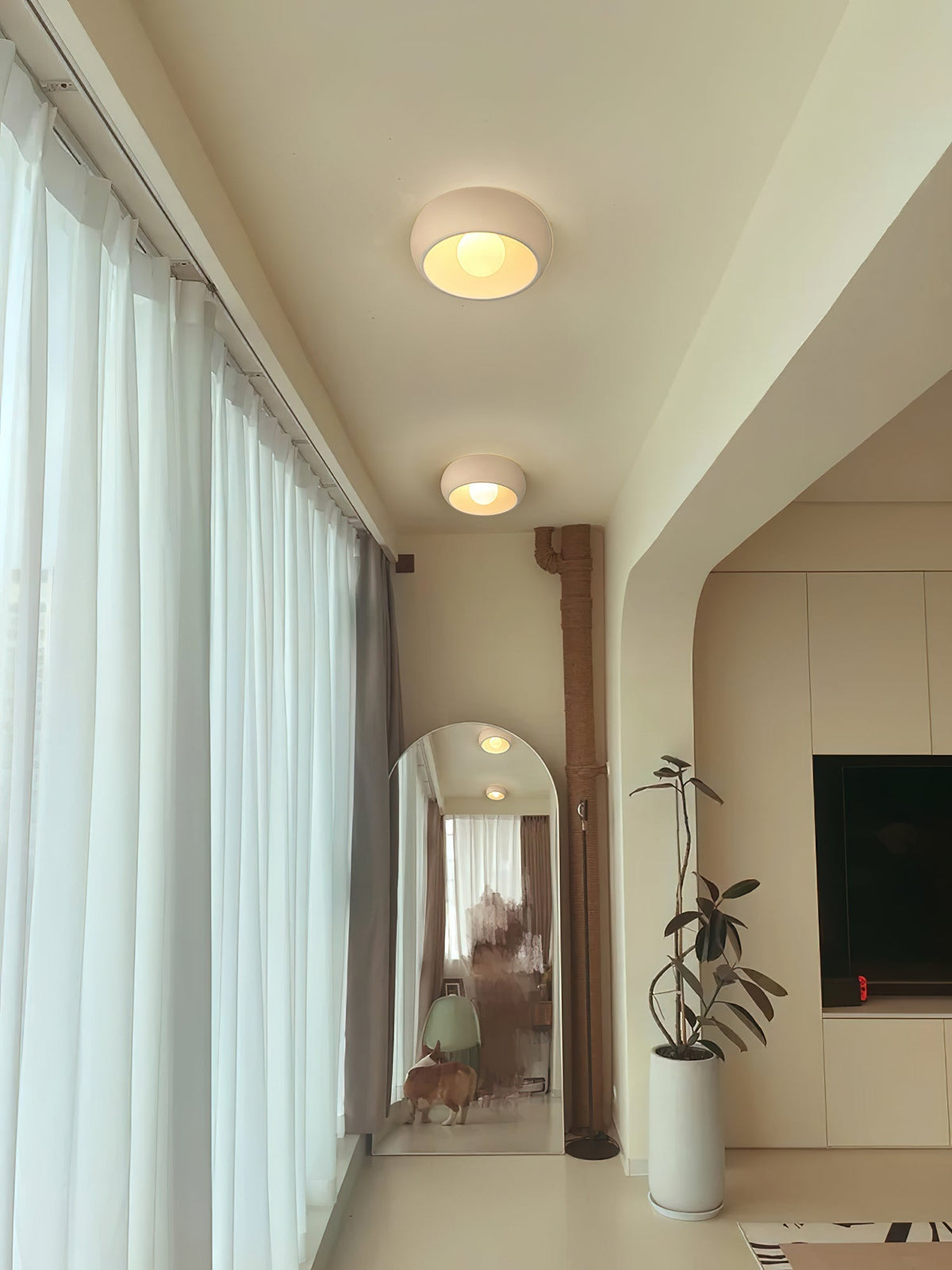 Talemu nowoczesna lampa sufitowa ze szkła w kształcie koła