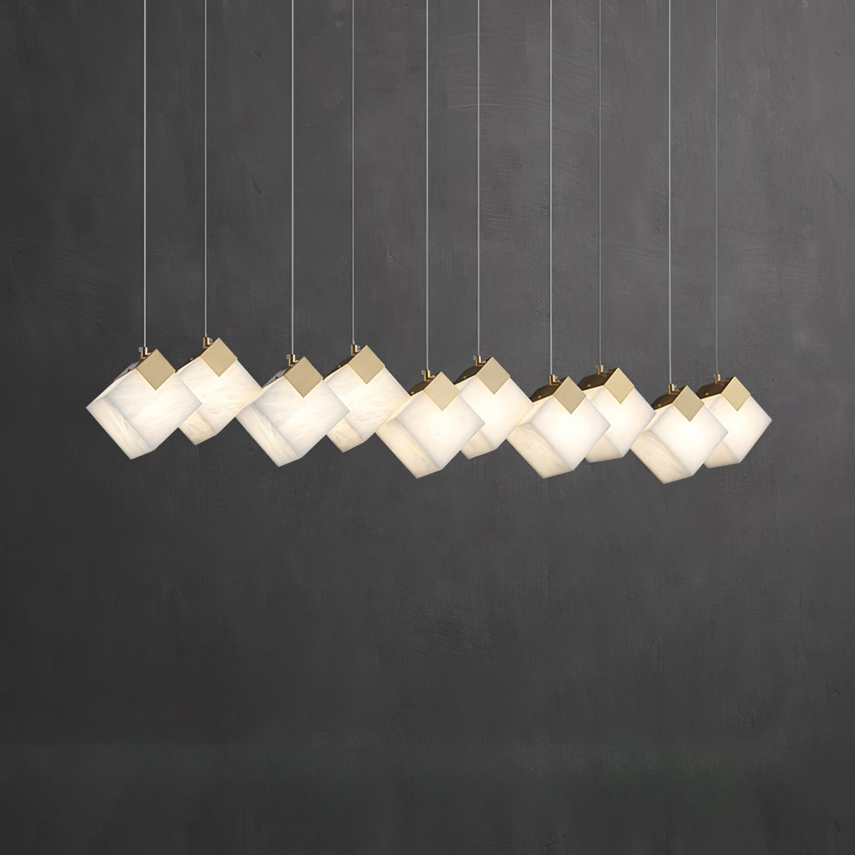 Vevariel liniowa lampa wisząca ze szkła alabasterowego