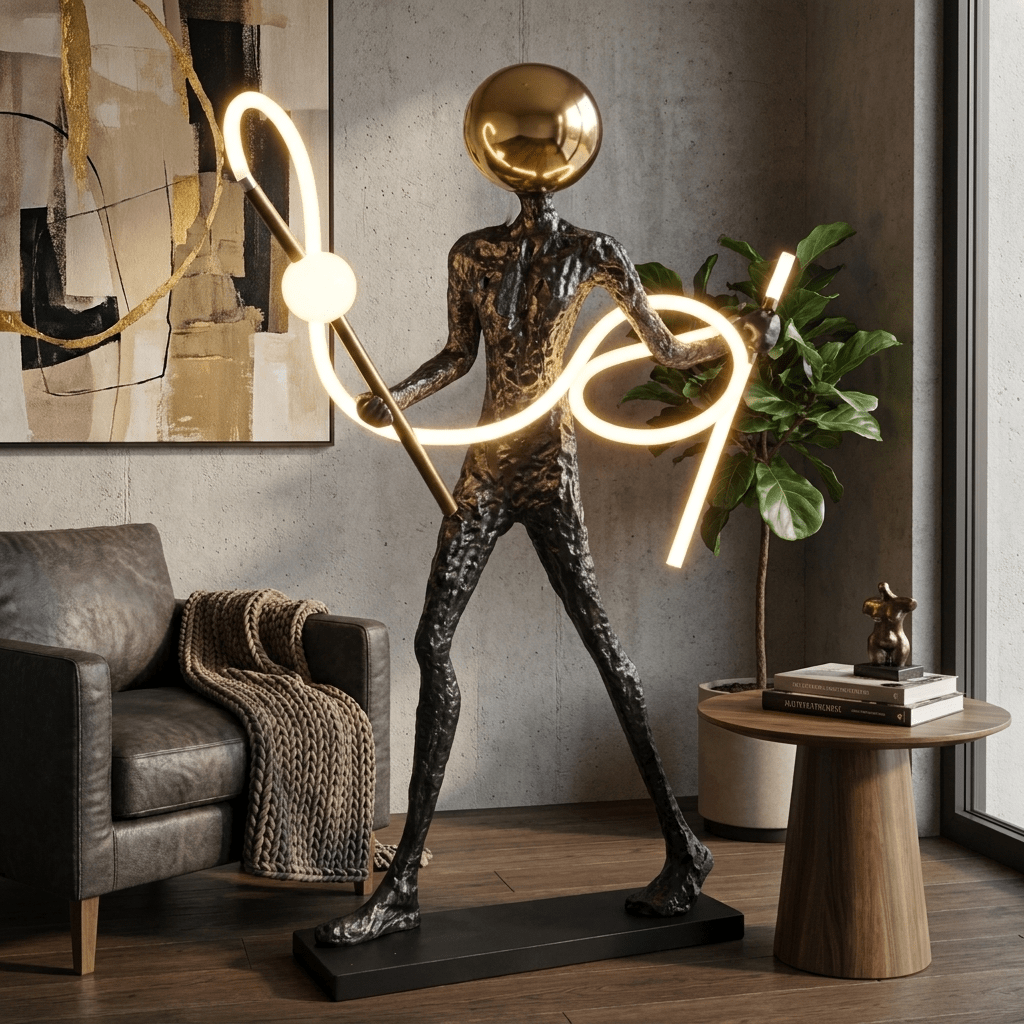 Luminous Voyager rzeźbiona lampa stojąca