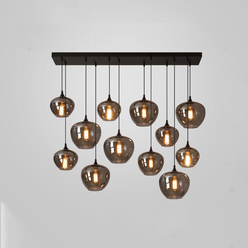 Tevely żyrandol ze szkła w stylu industrial chic