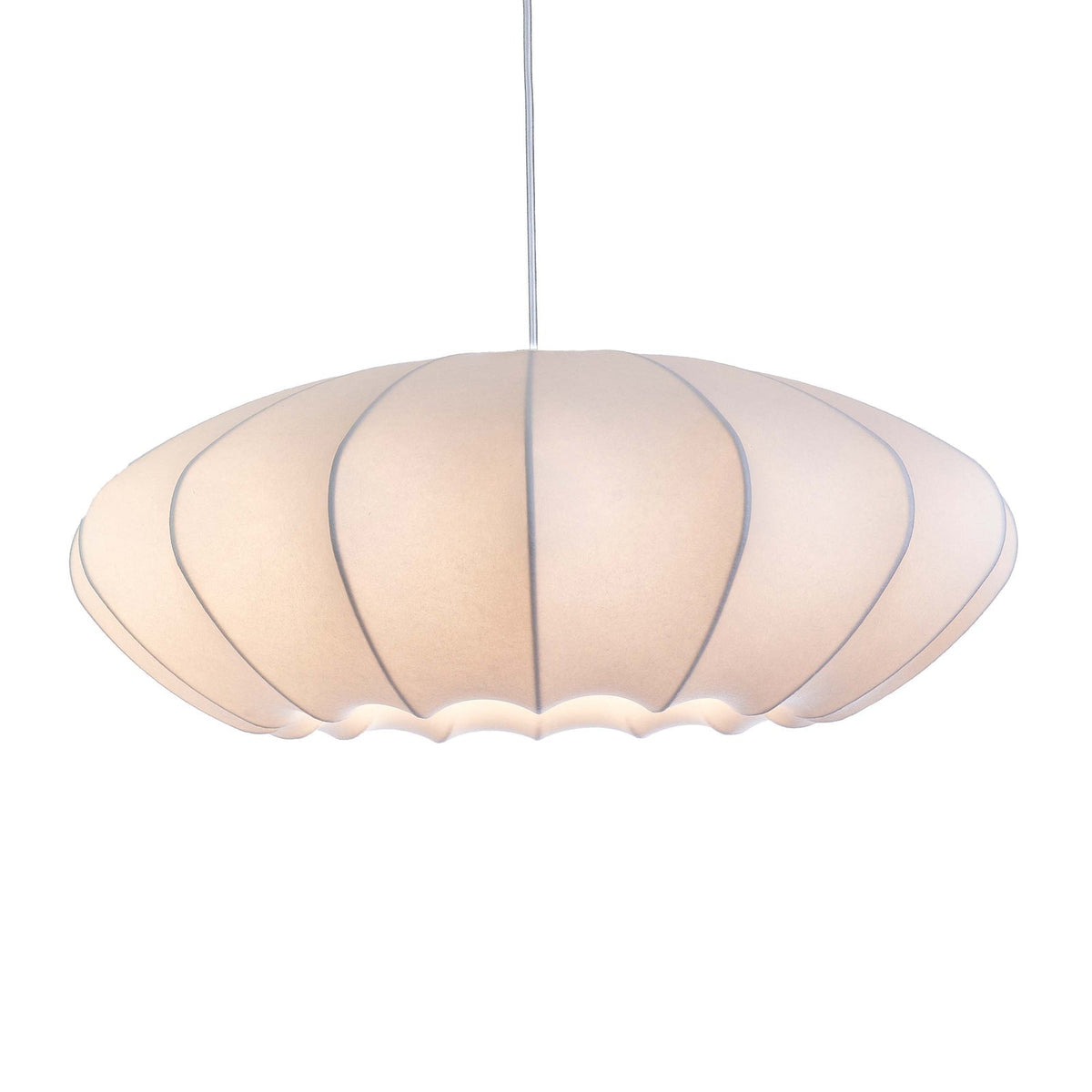 Pithos Elegancka lampa wisząca ze szmatki w kolorze białym